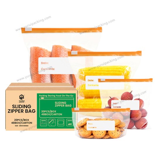 YURUI Custom Food Freezer Storage Preservation Packaging Slider Ziplock Bag