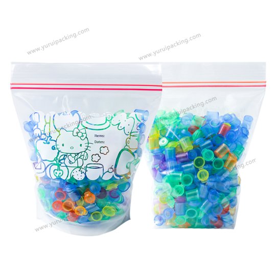 Reclosable Freezer Gallon Size Bags with Double Zipper Seal, Stand-Up Bottom, BPA Free
