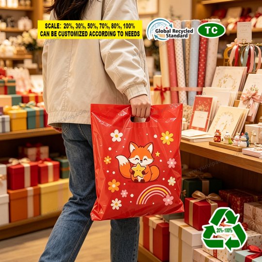 Plastic Merchandise Bags with Die Cut Handles, 15" x 18" Retail Bags