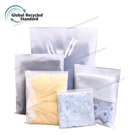 Custom Matte Zipper Clothes Packaging Bags Recycled Plastic Apparel Slider Pouch