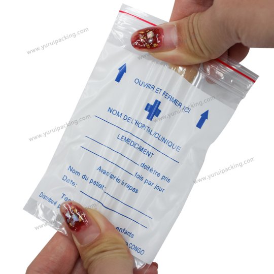 Clear Medical Ziplock Bags with Dosage Print