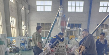 WPC wall cladding extrusion line inspected successfully by Nambia customer