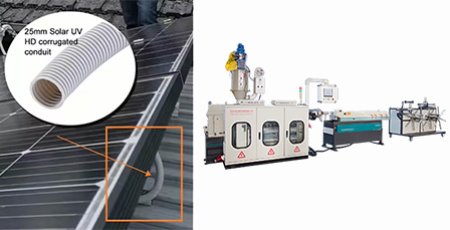 25mm Solar T Conduit Plastic PVC corrugated conduit flexible pipe machine/ extruder machinery