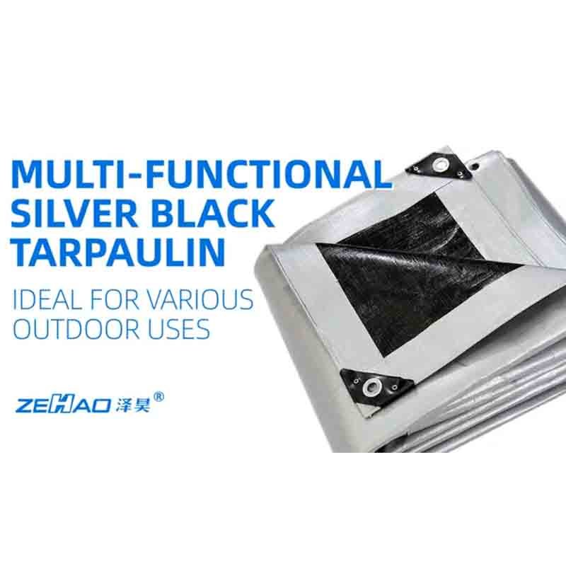 160g Silver/Black PE Tarpaulin-371