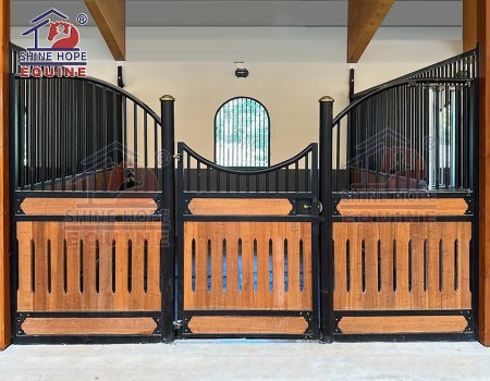 Modular Horse Stalls With Black Paint