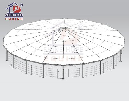 Round Pen Cover with Canvas Top and Steel Tube Panel