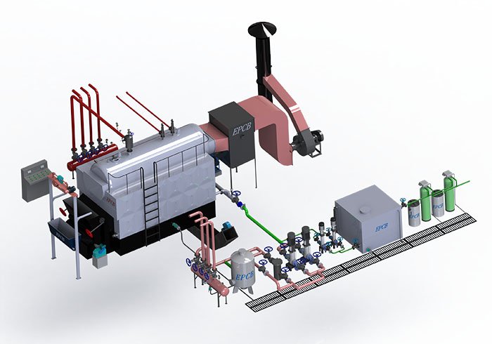 EPCB Caldera de agua caliente a carbón con rejilla de cadena de un solo tambor