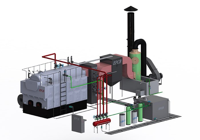 Caldera de vapor manual de carbón de rejilla fija de un solo tambor EPCB