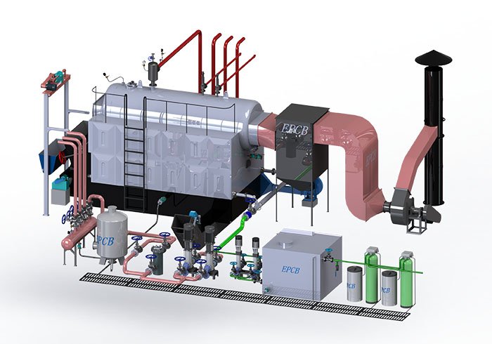 Horno de caldera de agua caliente de biomasa con parrilla de cadena horizontal EPCB