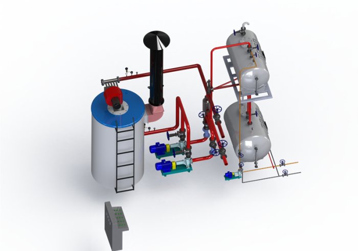 EPCB Vertical Petróleo Gas Calentador Aceite Caliente