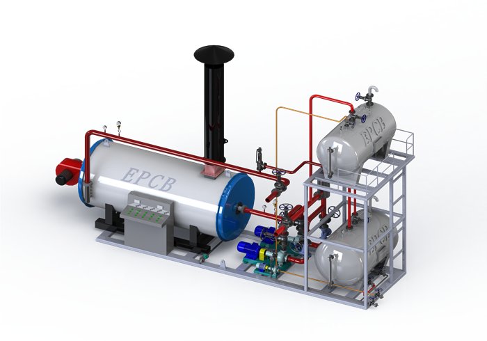 EPCB Calentador Aceite Caliente Alimentado por Gas / Petróleo Montado Sobre Patines